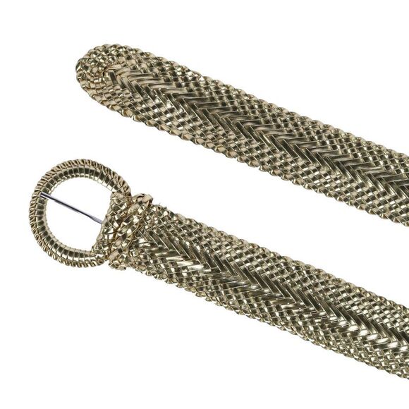 CTM Women's Braided Wide Belt with Matching Buckle - Picture 2 of 4